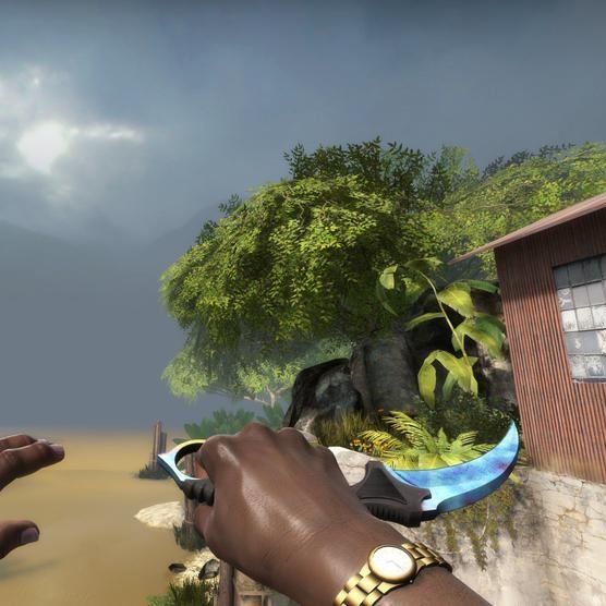 zipelCS's tweet photo. Today starts out with a bang, introducing the worlds first trade protected no. 1 pattern Karambit blue gem #387 💎 https://t.co/SVQNzNEMqG