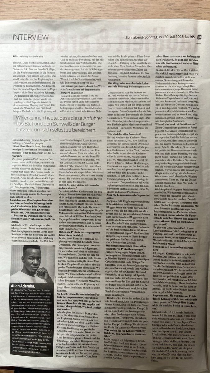 Mama, I made it to a German National Newspaper. ❤️❤️🇰🇪