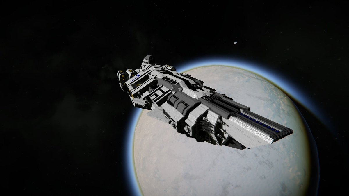 SpaceEngineersG's tweet image. AGS Orchestrator-Class Carrier by Girthquake
➡️ steamcommunity.com/sharedfiles/fi…
Designed without any PCU or block restrictions, wanting to make a carrier capable of holding the Vulture dropships and have space to transfer planetary bases and assets such as ground vehicles from planet…