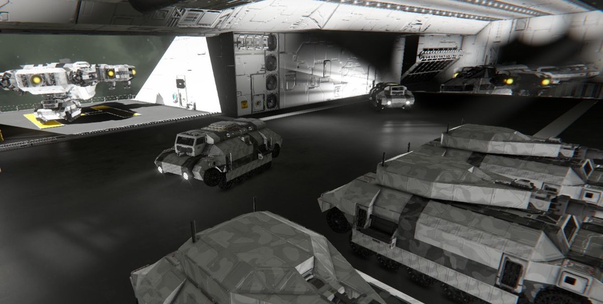 SpaceEngineersG's tweet image. AGS Orchestrator-Class Carrier by Girthquake
➡️ steamcommunity.com/sharedfiles/fi…
Designed without any PCU or block restrictions, wanting to make a carrier capable of holding the Vulture dropships and have space to transfer planetary bases and assets such as ground vehicles from planet…