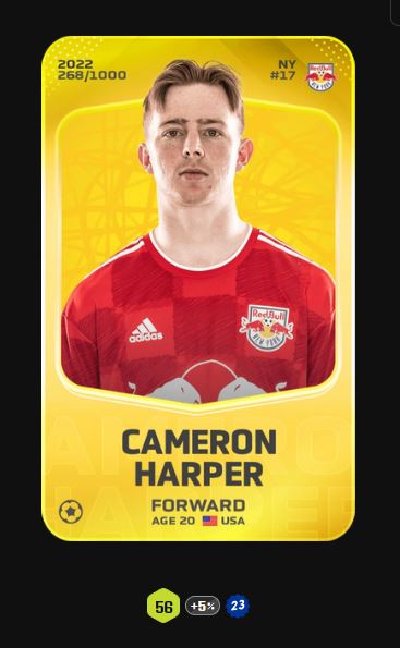 🎁MLS Giveaway🎁
🇺🇸Cameron Harper🇺🇸 Bonus XP +5% 🔋

📌Rules:
👤 Follow: <a href="/Dieguz997/">Diego</a> 
❤️🔄Like and retweet
🗨️Comment with your Sorare Nick

🏆The winner will be drawn on July 21st🗓️
🍀Good Luck!

<a href="/Sorare/">Sorare</a> #Sorare #sorare26 #Soraregiveaway #mls #nyredbulls #newyorkredbulls