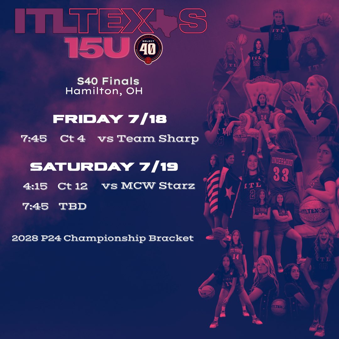 ITLTexas's tweet image. P24 Championship for both 15U and 16U
Bracket play starts TODAY!
🩷💚