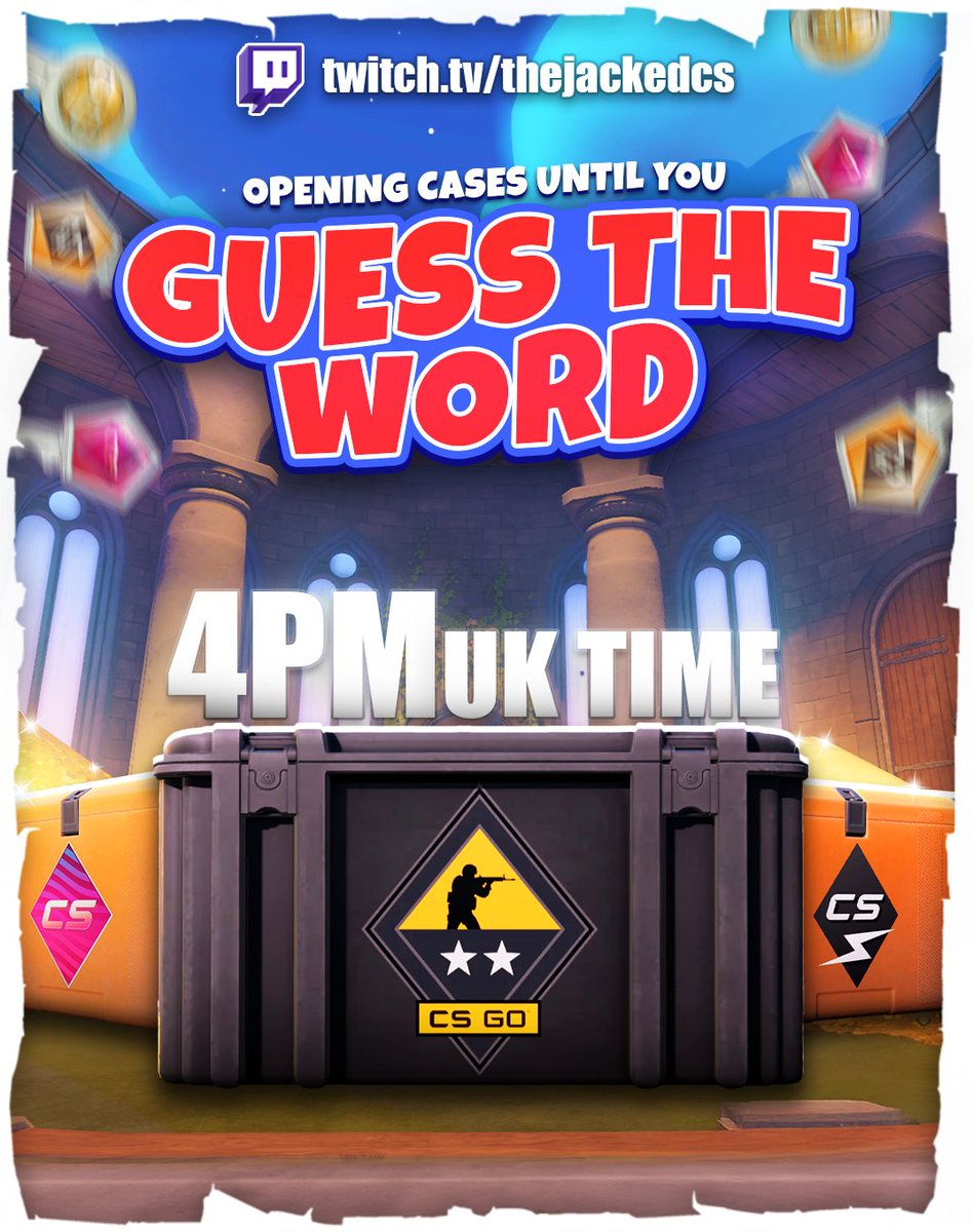 jackedgambles's tweet image. Opening cases until chat guesses the secret word!

Today, in 3 hours from now.

twitch.tv/thejackedcs