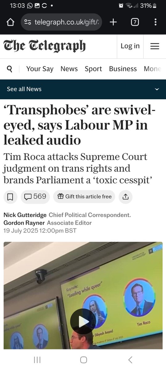 WWBD (@whtwldbabsdo) on Twitter photo Dear <a href="/Tim_Roca/">Tim Roca MP</a>. Could you provide your definition of a transphobe please? Does it include a nurse who objects to a male doctor in her changing room? <a href="/UKLabour/">The Labour Party</a> <a href="/LabWomenDec/">LabourWomen’sDeclaration 🦖</a>
telegraph.co.uk/gift/3918bc692… Dear <a href="/Tim_Roca/">Tim Roca MP</a>. Could you provide your definition of a transphobe please? Does it include a nurse who objects to a male doctor in her changing room? <a href="/UKLabour/">The Labour Party</a> <a href="/LabWomenDec/">LabourWomen’sDeclaration 🦖</a>
telegraph.co.uk/gift/3918bc692…