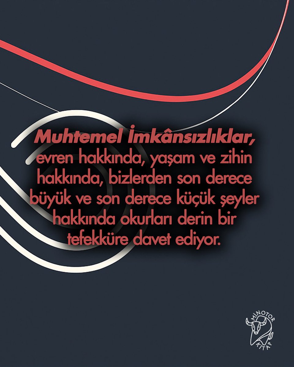 MinotorKitap's tweet photo. #Muhtemelİmkansızlıklar

Ünlü bilim insanı ve yazar Alan Lightman’dan hiçlik ve sonsuzluğun imkân ve imkânsızlıklarına, kozmostaki yerimizin bu ikisi arasındaki salınıp durmasına dair derinlikli denemeler.

#MinotorKitap #AlanLightman https://t.co/dwLnpQyPdR