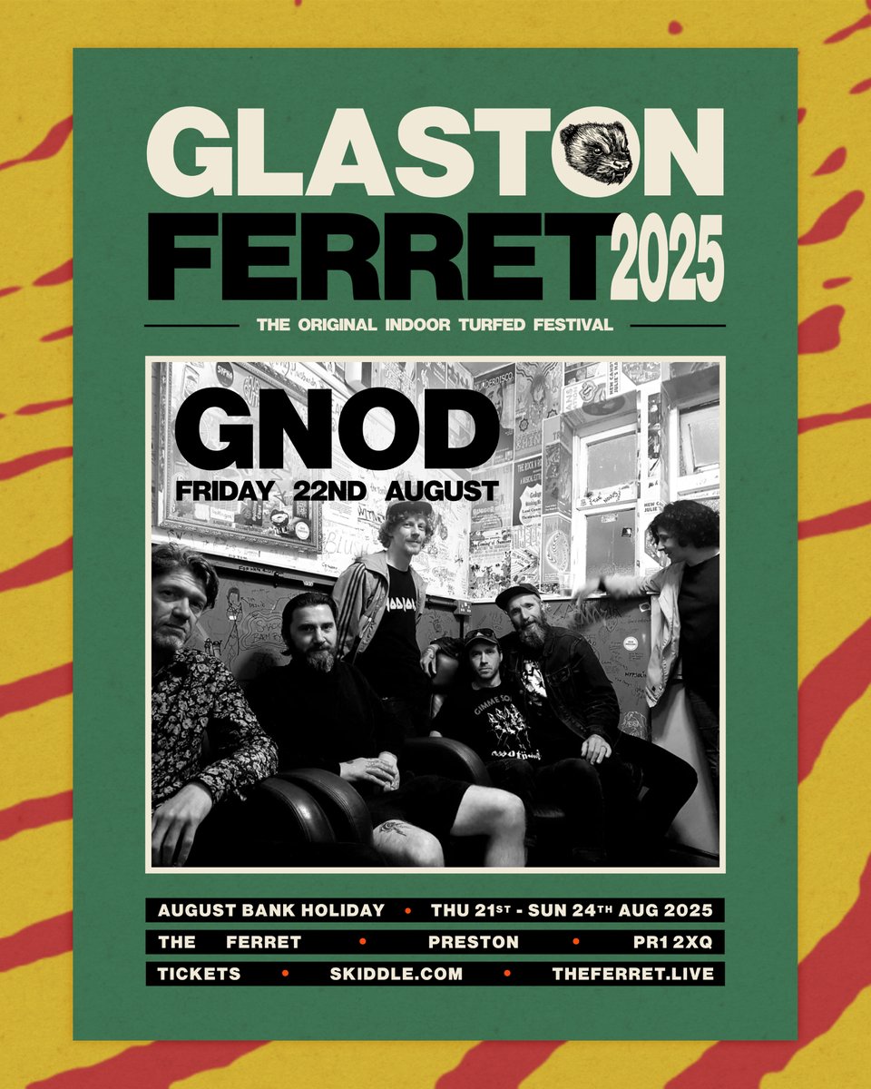 FerretPreston's tweet image. Next for GLASTONFERRET 2025 are the loud AF avant-rock collective GNOD.
Never tired of experimenting, the ever-changing @GnodGnetwerk collective will bring their sonic world to The Ferret stage on Friday 22nd August.
More info:
theferret.live/listings/glast…