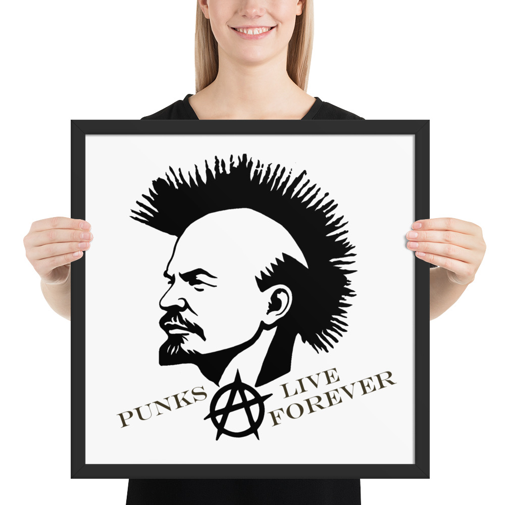 Punks Live Forever Lenin Framed poster zipzappa.com/products/punks…