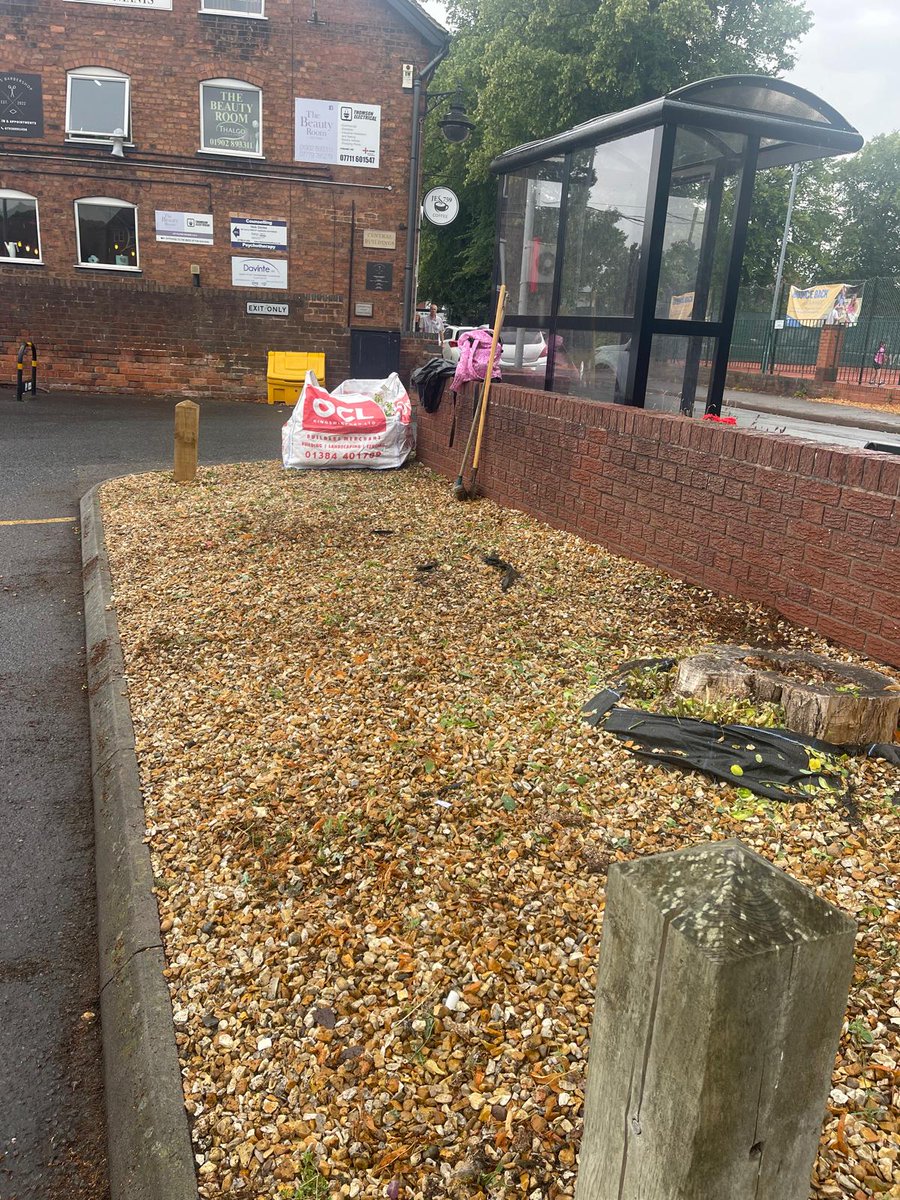 A good #WombourneBKV morning today, starting to tackle the overgrowth on Windmill Bank and behind the High Street bus stop.

Excellent work, including from our MP <a href="/mikejwood/">Mike Wood</a>. Thanks for the extra pair of hands, Mike!