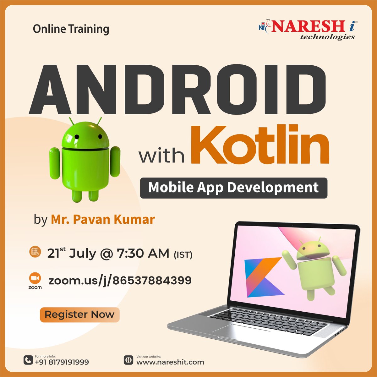 KattaSairamesh's tweet image. Start your journey in Android Development!
Learn Kotlin + Android with Mr. Pavan

🎓 Free Demo: tr.ee/BU9gVp
📅 From 21st July | 🕢 7:30 AM IST

🔍 More Courses: linktr.ee/ITcoursesFreeD…

#AndroidWithKotlin #FreeTechTraining #freshers #jobseekers #graduates