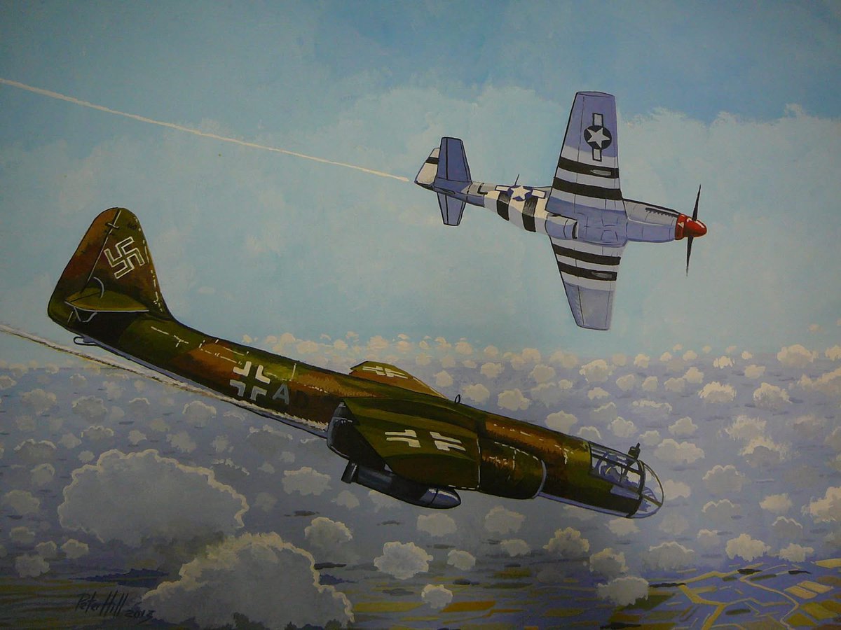 petehill854's tweet image. Painting l did in 2013.
Arado Ar.234A, 1945.
Gouache acrylic on paper 40 x 70cm
