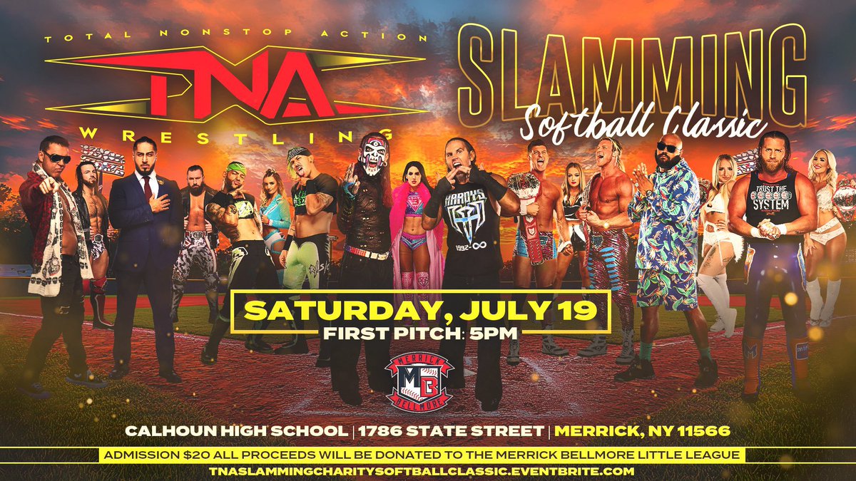RossForman1's tweet image. It’s Game Day!

The stars of @ThiIsTNA face the Coaches from the Merrick Bellmore Little League association in a softball game to kick off #TNASlammiversary weekend. First pitch is at 5pm TODAY at Calhoun High School in Merrick, NY.

@MATTHARDYBRAND 
@JEFFHARDYBRAND