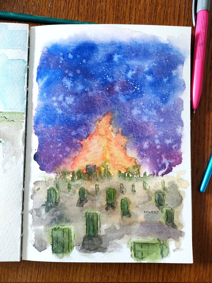 kaledo69's tweet image. Gluten Guy&apos;s home

#watercolor #lifeseries #pastlife #rendog #impulsesv #tangotek