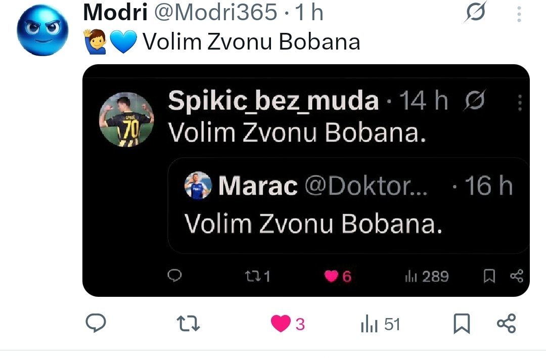 Volim Zvonu Bobana.