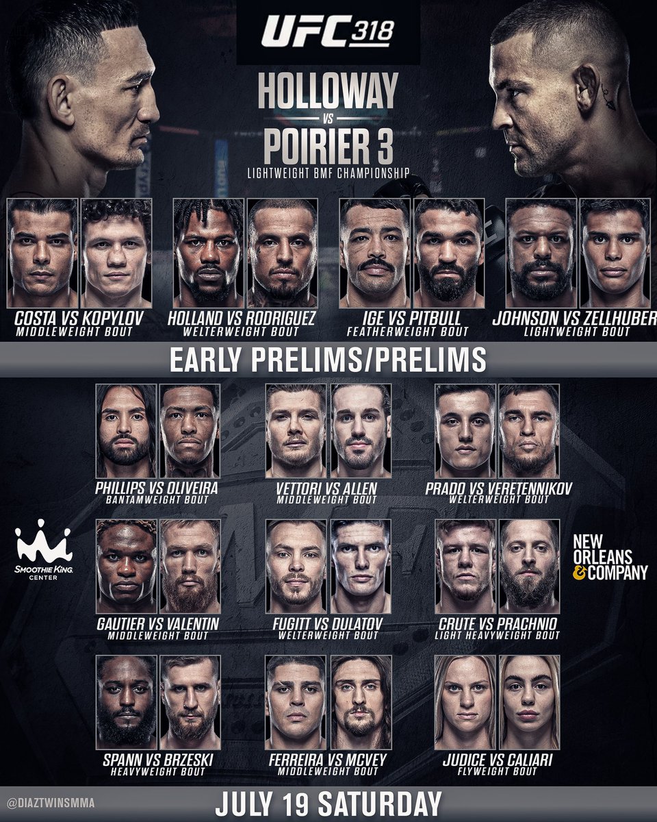 🔥🔥#UFC318 FOLLOW TRAIN🔥🔥

.     💥HOLLOWAY🆚POIRIER 3💥

   👊🏽RETWEET &amp; LIKE THIS POST👊🏽

   ‼DROP FIGHT PREDICTIONS‼

Follow me &amp; all #MMA fans who comment on this post &amp; watch your followers grow‼

#MMATwitter #FightNight #BMF 
#fightnightfollowtrain