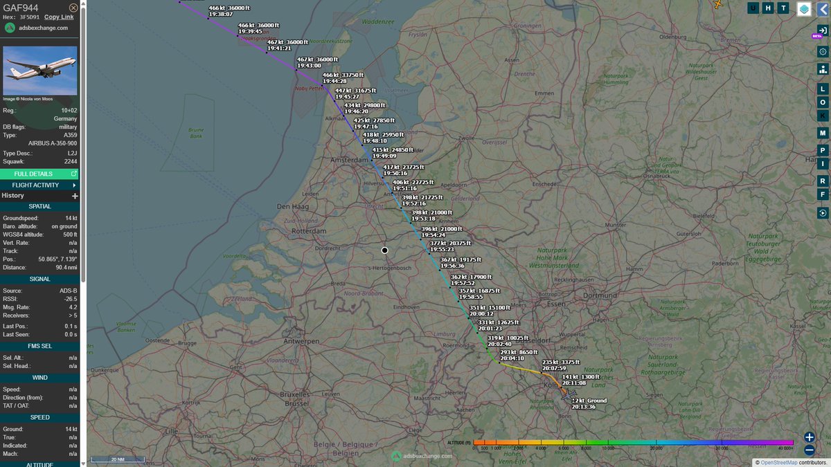 wesleyb1989's tweet photo. 18-7:
#GAF944
#3F5D91 (10+02)
#Luftwaffe #A359
AIRBUS A-350-900
(#NLspot #Planespotting #Nikon #P950 #P1000 #Aviation #Avgeek #ADSB) https://t.co/uNuhYp5n9a