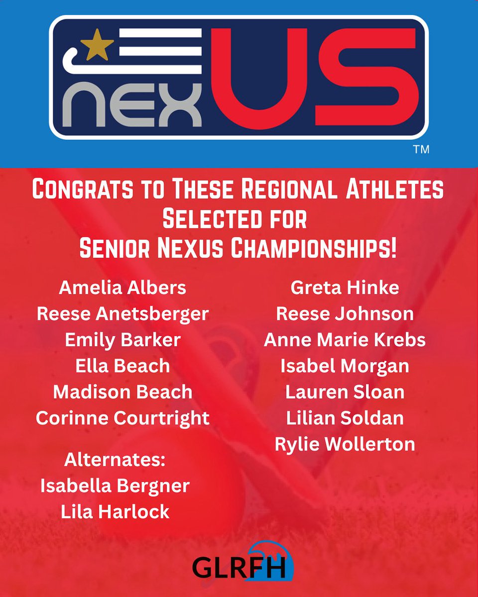 Great Lakes Regional Field Hockey (@greatlakesrfh) on Twitter photo Nexus Senior Championships begin today! Congrats to these regional athletes & good luck! usafieldhockey.com
#glrfh #growthegame #usafieldhockey <a href="/usafieldhockey/">USA Field Hockey</a> Nexus Senior Championships begin today! Congrats to these regional athletes & good luck! usafieldhockey.com
#glrfh #growthegame #usafieldhockey <a href="/usafieldhockey/">USA Field Hockey</a>