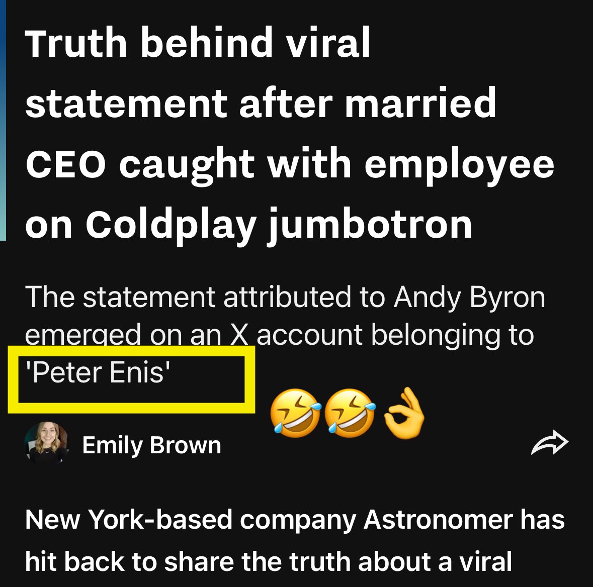 Mr P. Enis exposé. 😂