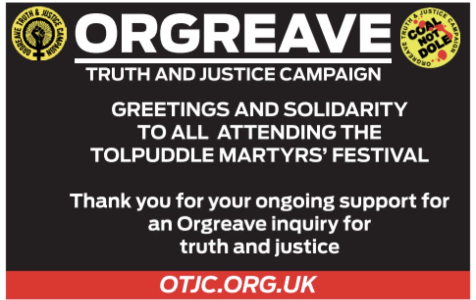 orgreavejustice's tweet image. Greetings & Solidarity to @TolpuddleFest #TolpuddleMartyrs
