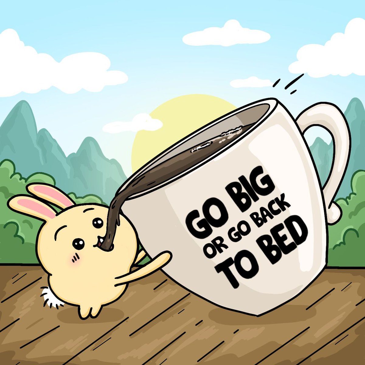 I always have only one coffee every morning 😋🐰☕️
