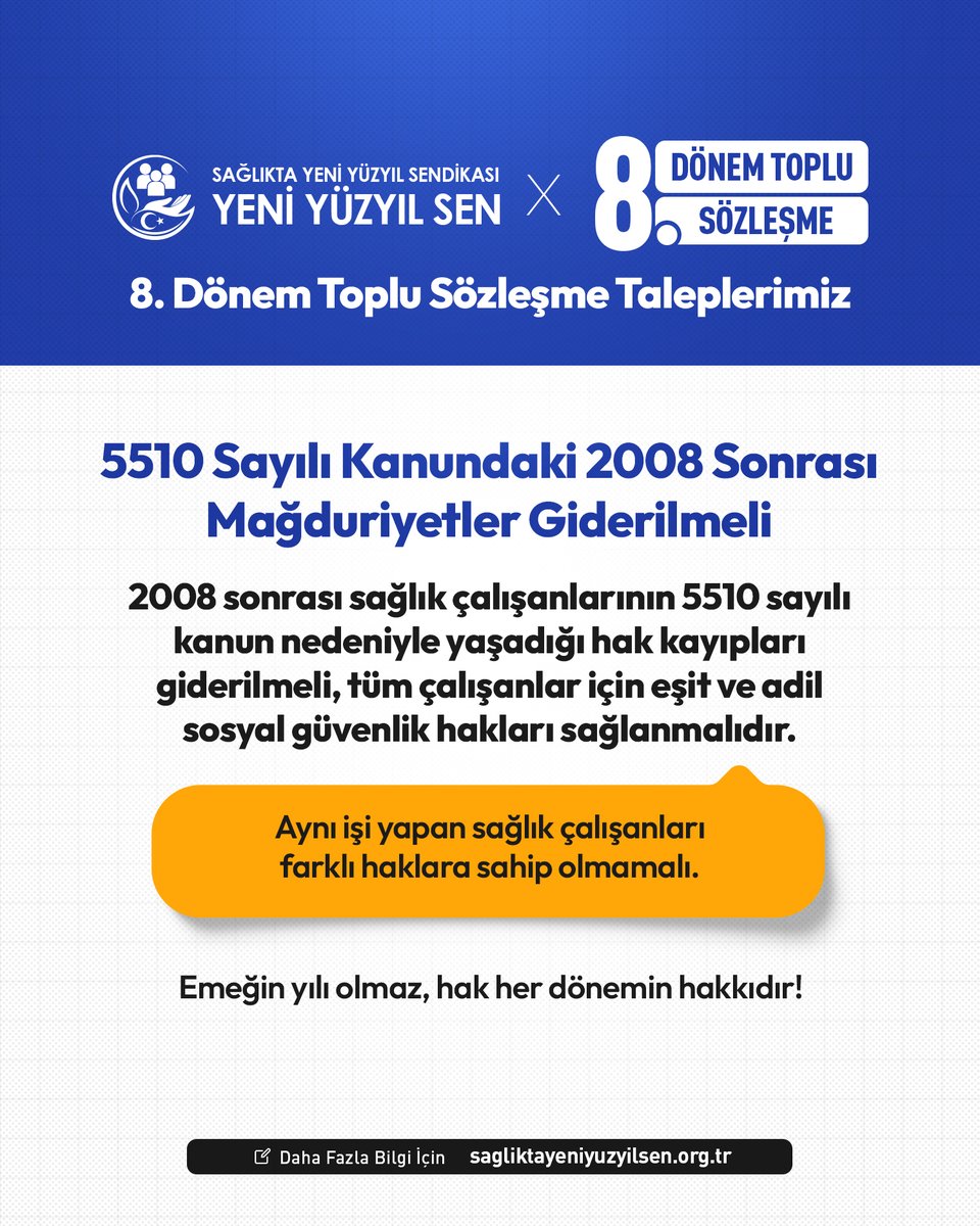 Sağlıkta Yeni Yüzyıl Sendikası tweet media