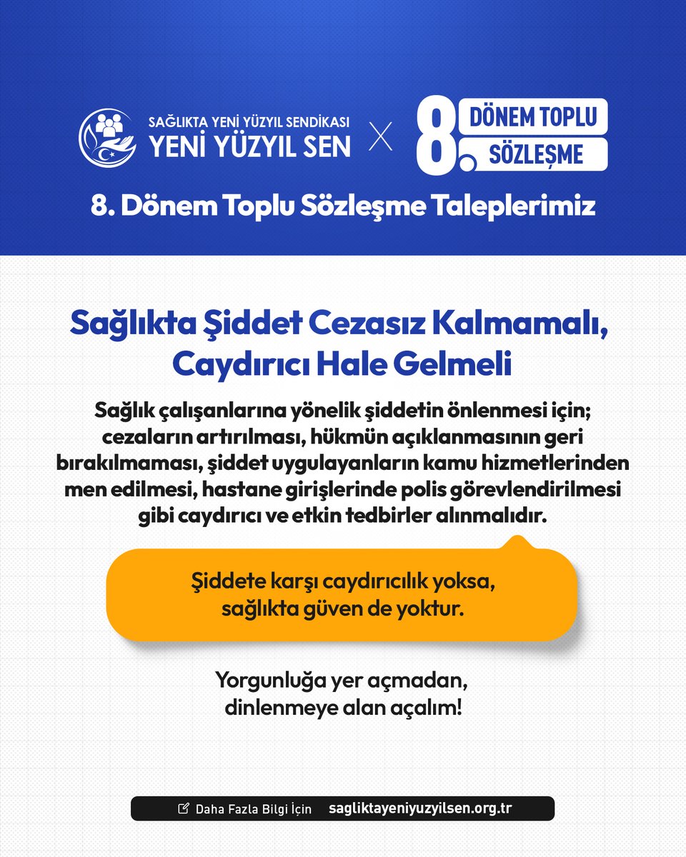 Sağlıkta Yeni Yüzyıl Sendikası tweet media