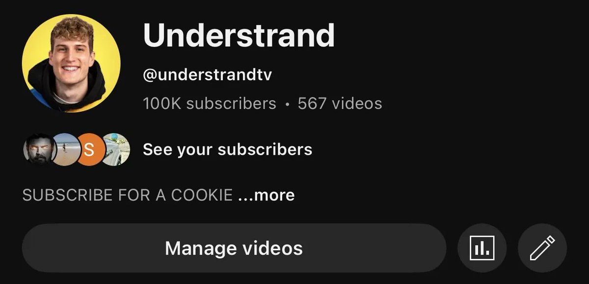 overstrand's tweet image. 100,000 SUBSCRIBERS
my second channel finally made it 🔥
its grind season this year