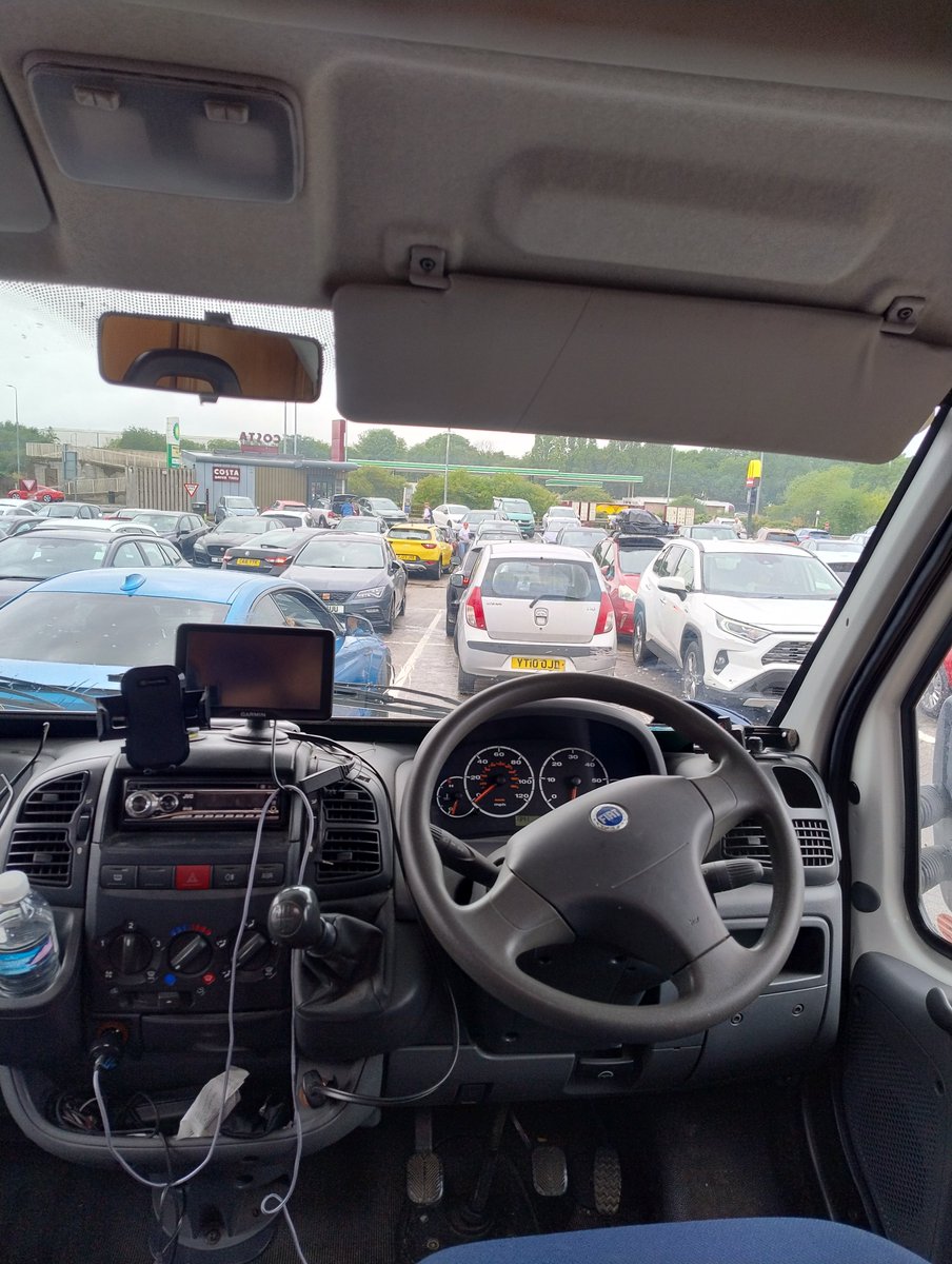 alanefuller's tweet image. No building today, driving home from Daughters and Grand kids in rain and spray. A long tedious drive. Taking a lunch break at Watford Gap services.