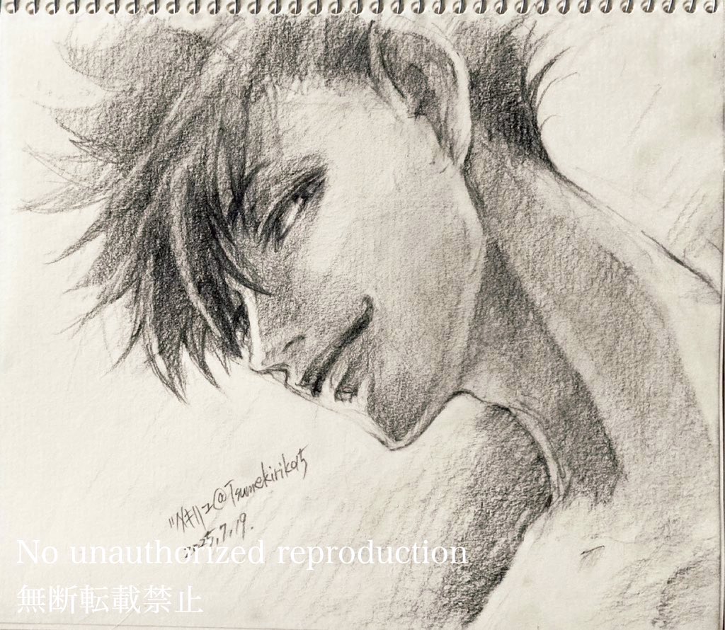 Tsumekiriko15's tweet image. 微笑み
久しぶりの鉛筆画です💦
やっぱり楽しい😀
#kurootetsurou #pencilart #animefanart