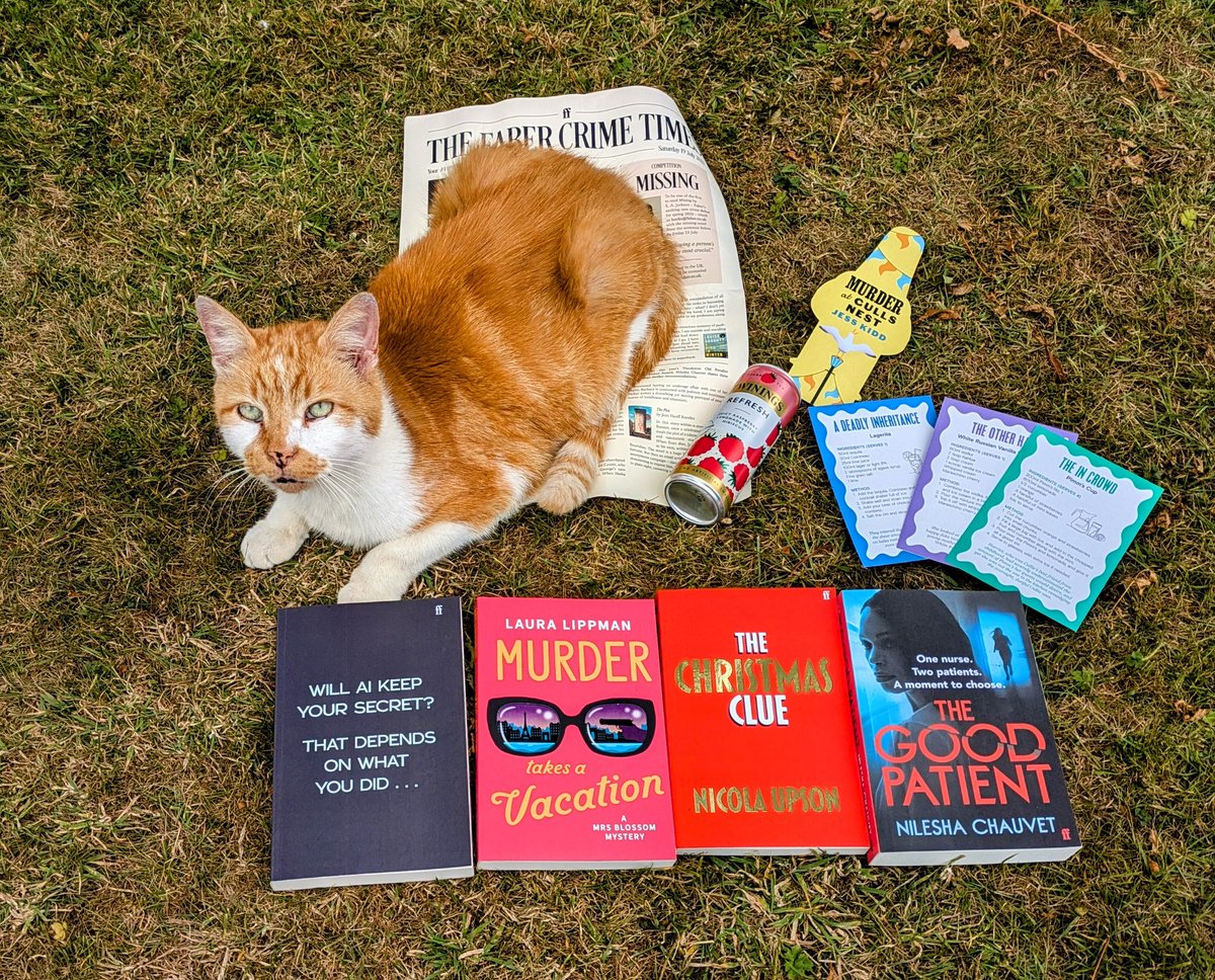 karlou's tweet image. Huge thanks to @FaberBooks for sending me a fabulous #HarrogateAtHome box. It's the next best thing to being at @HarrogateFest!
The cat insisted on photobombing and so we did a photo shoot with the dog and tortoises too! #TheakstonsCrime