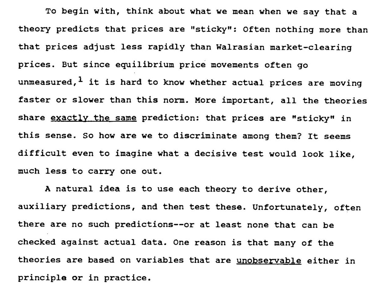 shaahin_a's tweet image. In 1991, Blinder, a mainstream economist, had a wild, “unorthodox” idea: ask actual business decision-makers about their pricing rationale😱
In 1994, he published "Theories Meet the Real World," bc all neoclassical theories were a priori; math models of a fantasy world.