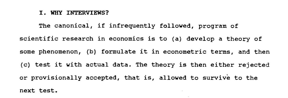 shaahin_a's tweet image. In 1991, Blinder, a mainstream economist, had a wild, “unorthodox” idea: ask actual business decision-makers about their pricing rationale😱
In 1994, he published "Theories Meet the Real World," bc all neoclassical theories were a priori; math models of a fantasy world.