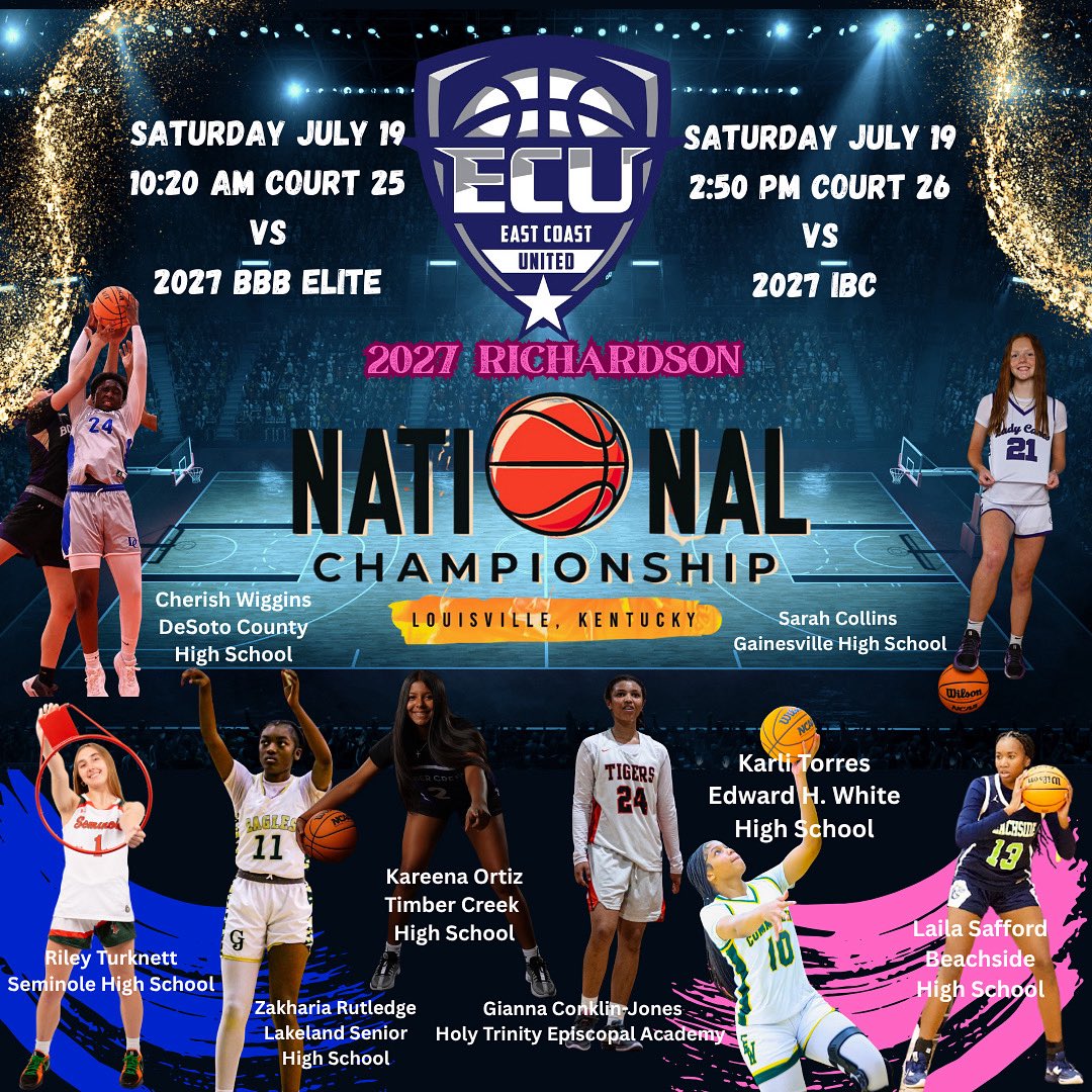 ECU 2027 Richardson will be playing this morning at 10:20 on Court 28 at The National Championship in Kentucky