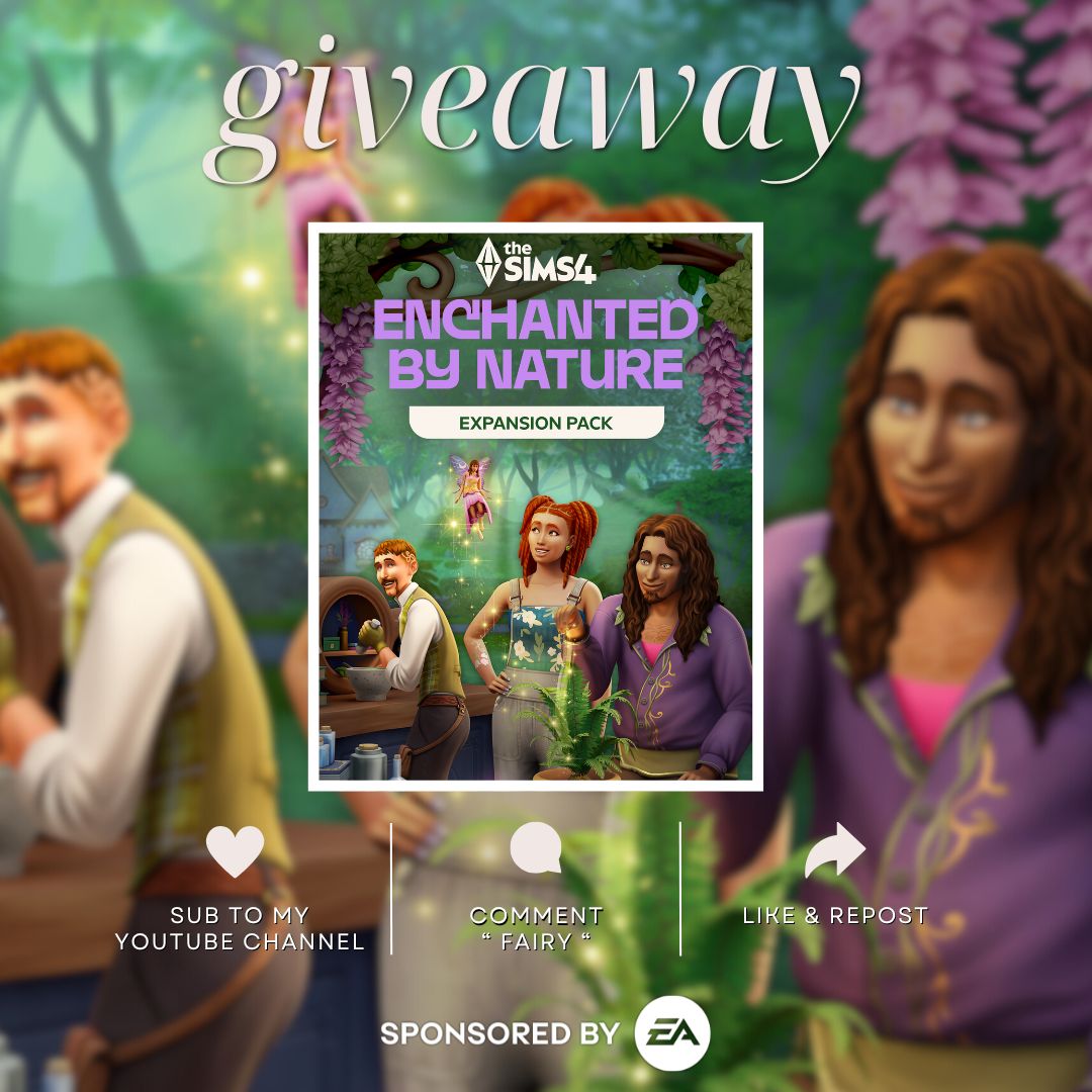 create4sims's tweet image. Thanks to the #EACreatorNetwork I'm giving away one code for @TheSims 4: Enchanted by Nature Pack (PC/console) #EAPartner
Rules:
🧚♀️follow me @create4sims
🧚♀️like, repost, comment "Fairy"
🧚♀️Sub to my YT channel
Winner announcement 26th July, 7 PM CET! Good luck! #thesims4 #TheSims