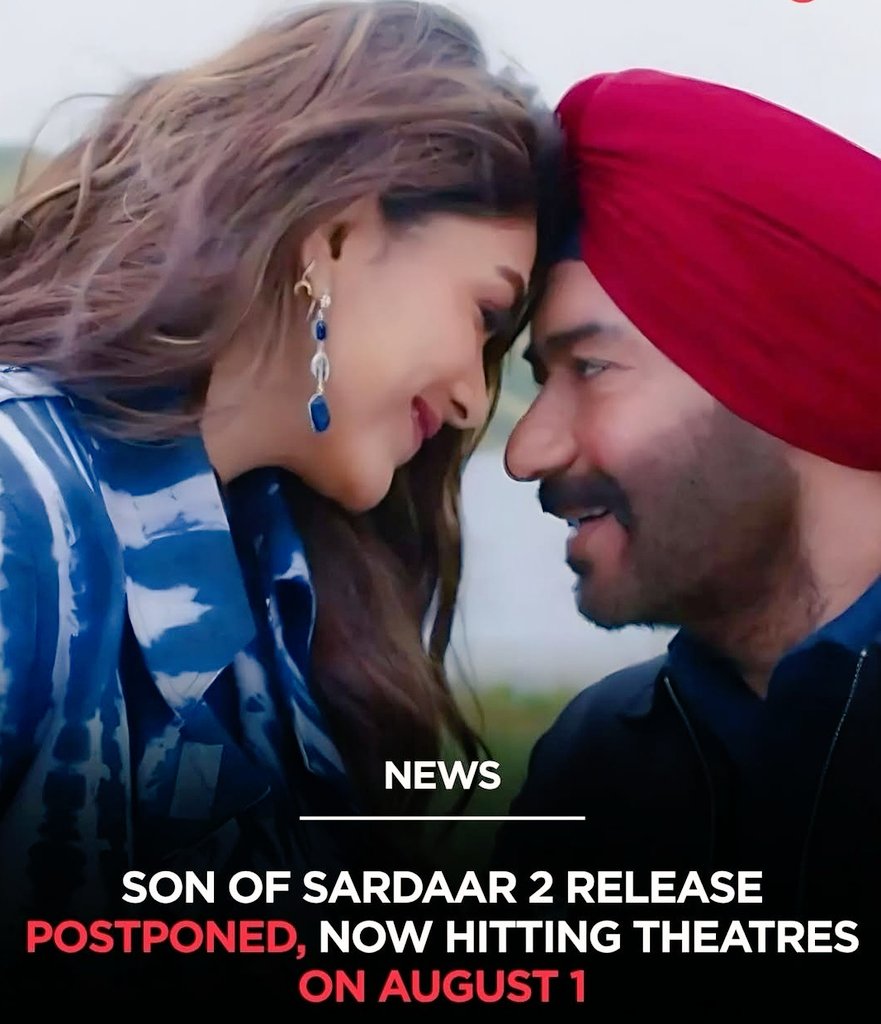 amitkarn99's tweet photo. 'सन ऑफ सरदार 2' की रिलीज डेट आगे खिसकाने की खबरें है.
#SonOfSardaar2 #releasedate #postponing #AjayDevgn #AhaanPanday https://t.co/DgTu2s0hjd