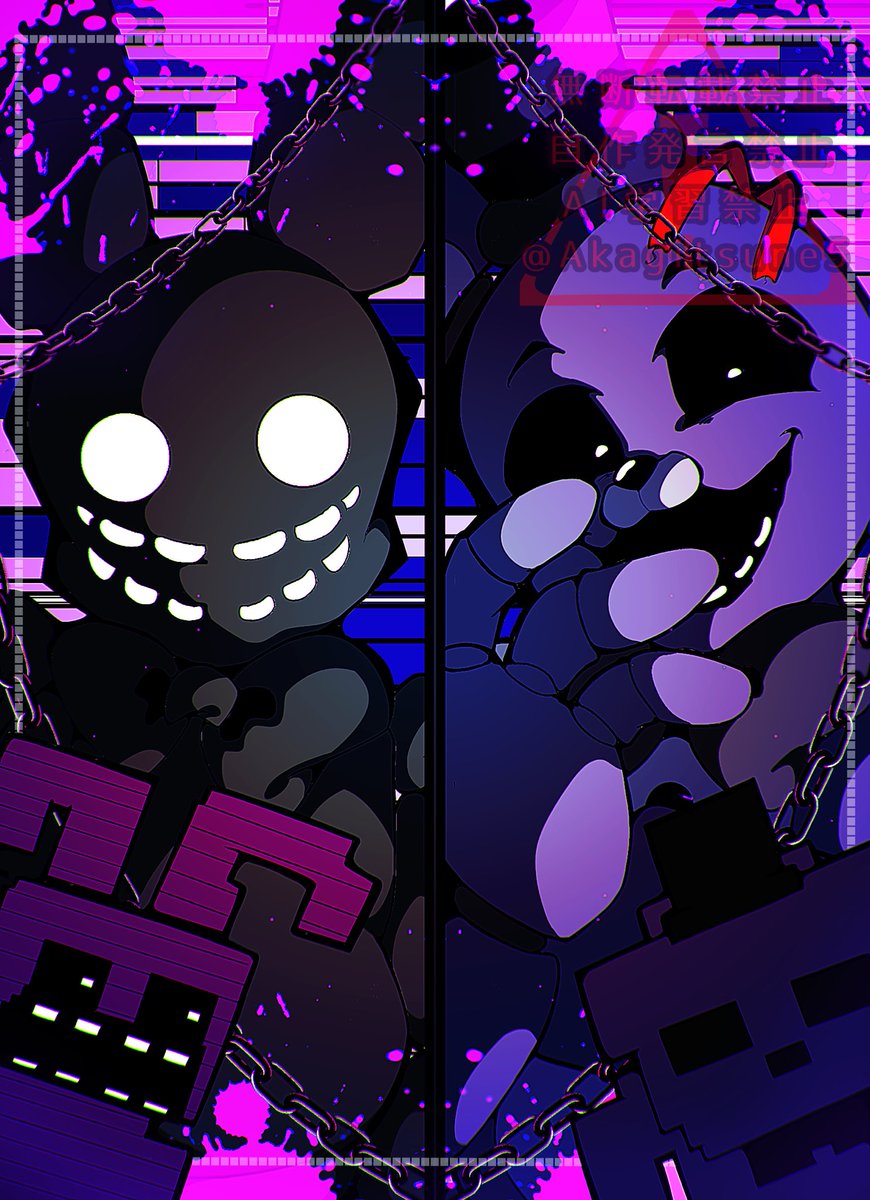 Akagitsune5's tweet photo. 💜🐰Shadows🐻‍💜

 #FNAF  #fnaffanart https://t.co/WKL8okVDXi