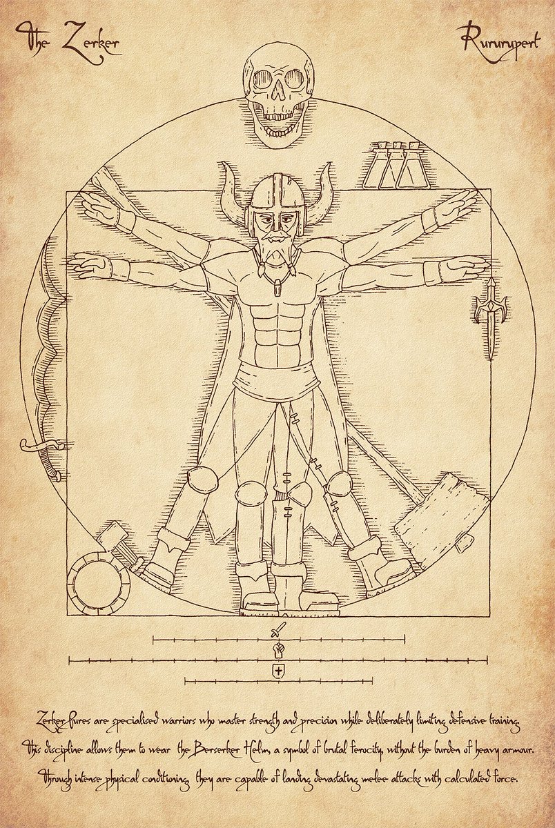 rururupert's tweet image. &quot;The Vitruvian Berserker&quot; - Inspired by Da Vinci&apos;s Vitruvian Man