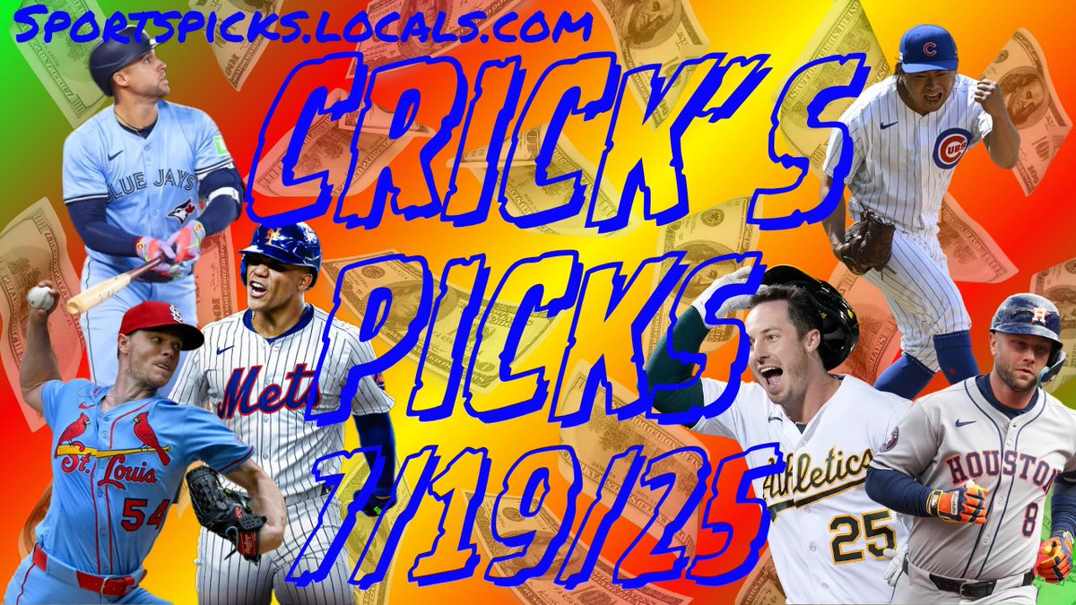 Crickett1414's tweet image. Crick's Picks: MLB - 7/19/25
Well Folks... We got the BOUNCE BACK performance that we needed yesterday, and we had ourselves a BIG DAY!! We needed it after our last DEBACLE!! When all the pitches were thrown at the end of the night... We found ourselves IN THE GREEN by nearly 8…