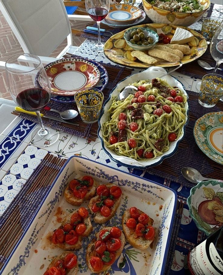 CaseyBHead's tweet image. People will post something like "I crave the simple life" with a picture of an elaborate spread like this. You never heard of a sandwich?