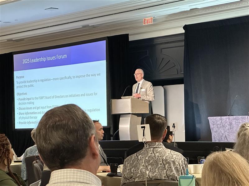 TheFSBPT's tweet photo. Welcome to the 2025 Leadership Issues Forum! We're kicking off the day with a welcome from the FSBPT President, Dave Relling! #FSBPT #LIF #LIF2025 https://t.co/O0EfFU7F7w