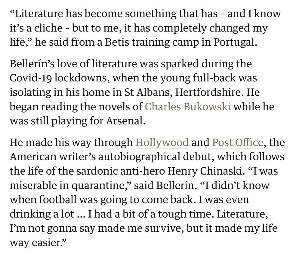 DoWise's tweet image. Great interview with @HectorBellerin about the power of reading theguardian.com/books/2025/jul… 📚