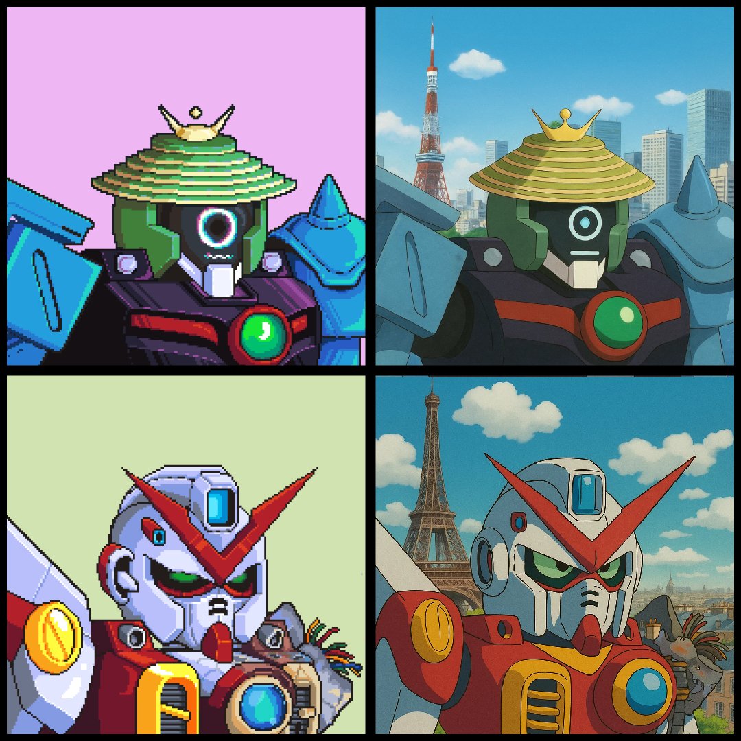 voidsol_'s tweet image. gm everyone

here&apos;s some @TaiyoRobotics NFT inspired art 🤖

RT + drop your NFT below to get it in same style ⬇️