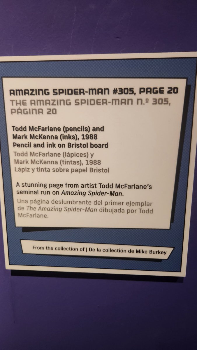 Nice to see my inks over Todd McFarlane on Spider-Man 305  hanging up in the Griffin Museum of Science and Industry! #GriffinMuseum #Spiderman #Mcfarlane