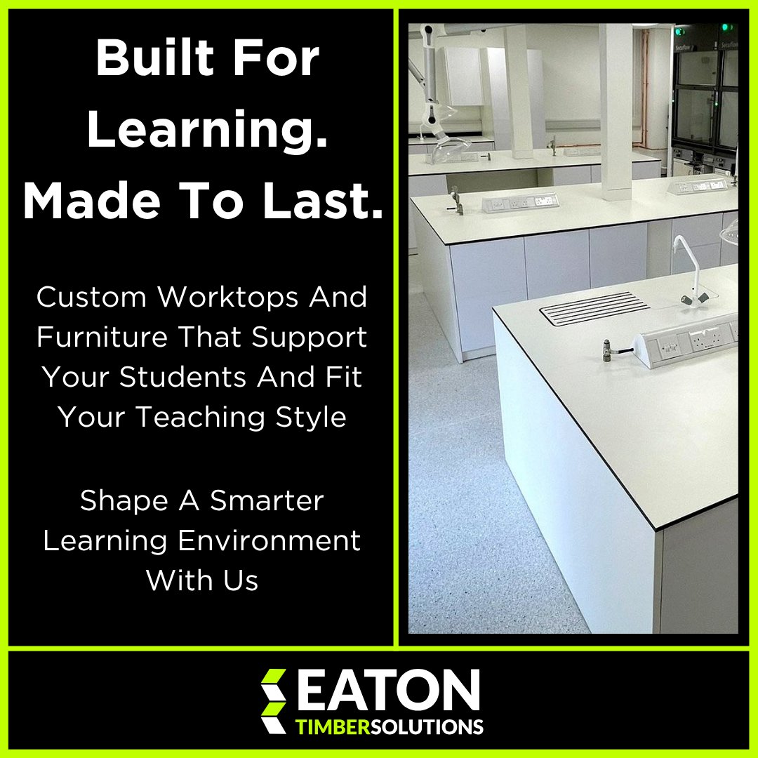 EatonTimber's tweet photo. 📘 Learning Deserves Better Furniture
Built to last. Designed for education. See how we support your academic spaces.
Discover more 👉 https://t.co/rDxLDZsDdJ
#EatonTimber #CustomWorktops #BespokeIndustrialWorktops #EducationalFurniture #LearningEnvironments https://t.co/A1cIgs4TLv