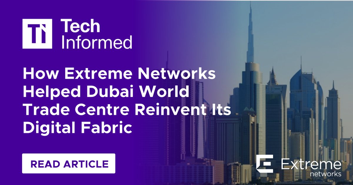 Extreme Networks (@extremenetworks) on Twitter photo “One network connects everything, one platform manages everything. That’s a game changer.” With 3 million+ annual visitors and events every few days, <a href="/DWTCOfficial/">Dubai World Trade Centre</a> needed agility, security, and visibility on a whole new scale. With Extreme Fabric and ExtremeCloud IQ, the IT team “One network connects everything, one platform manages everything. That’s a game changer.” With 3 million+ annual visitors and events every few days, <a href="/DWTCOfficial/">Dubai World Trade Centre</a> needed agility, security, and visibility on a whole new scale. With Extreme Fabric and ExtremeCloud IQ, the IT team