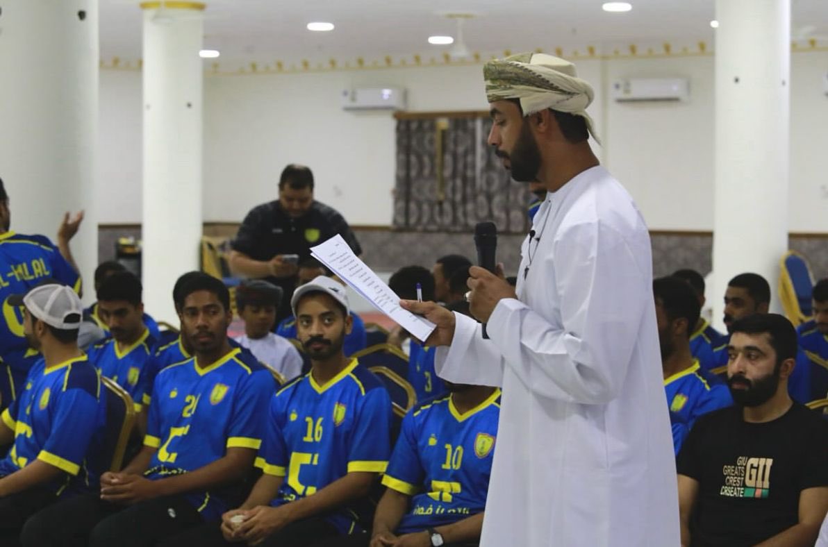حفل تكريم أعضاء ولاعبي فريق الهلال الرياضي  الحاصل على لقب دوري الدرجة الأولى  لعام ١٤٤٧هـ.

الجمعة الموافق ١٩ يوليو ٢٠٢٥ م

تحت رعاية الشيخ الدكتور : ذياب بن سالم العبري - المحترم

بولاية عبري / بلدة الدريز ( سبلة الديز العامة )