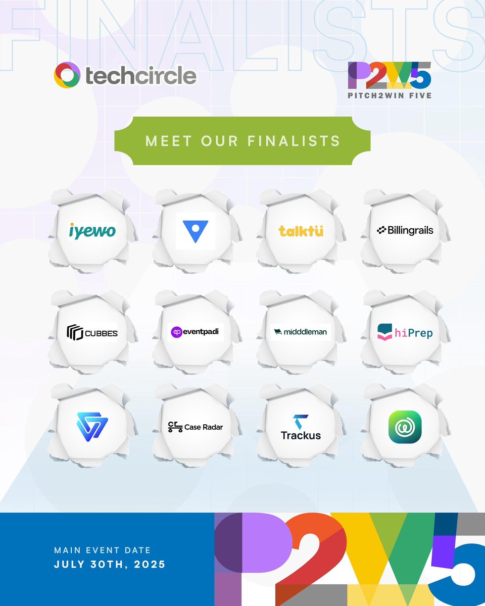 From over 1,300 applications, these 12 startups have been shortlisted for their bold ideas, strong execution, and potential to scale.

They are tackling real challenges with real solutions.

Congratulations to all finalists 👏👏👏

#Pitch2win5 #Pitch2WinFinalists