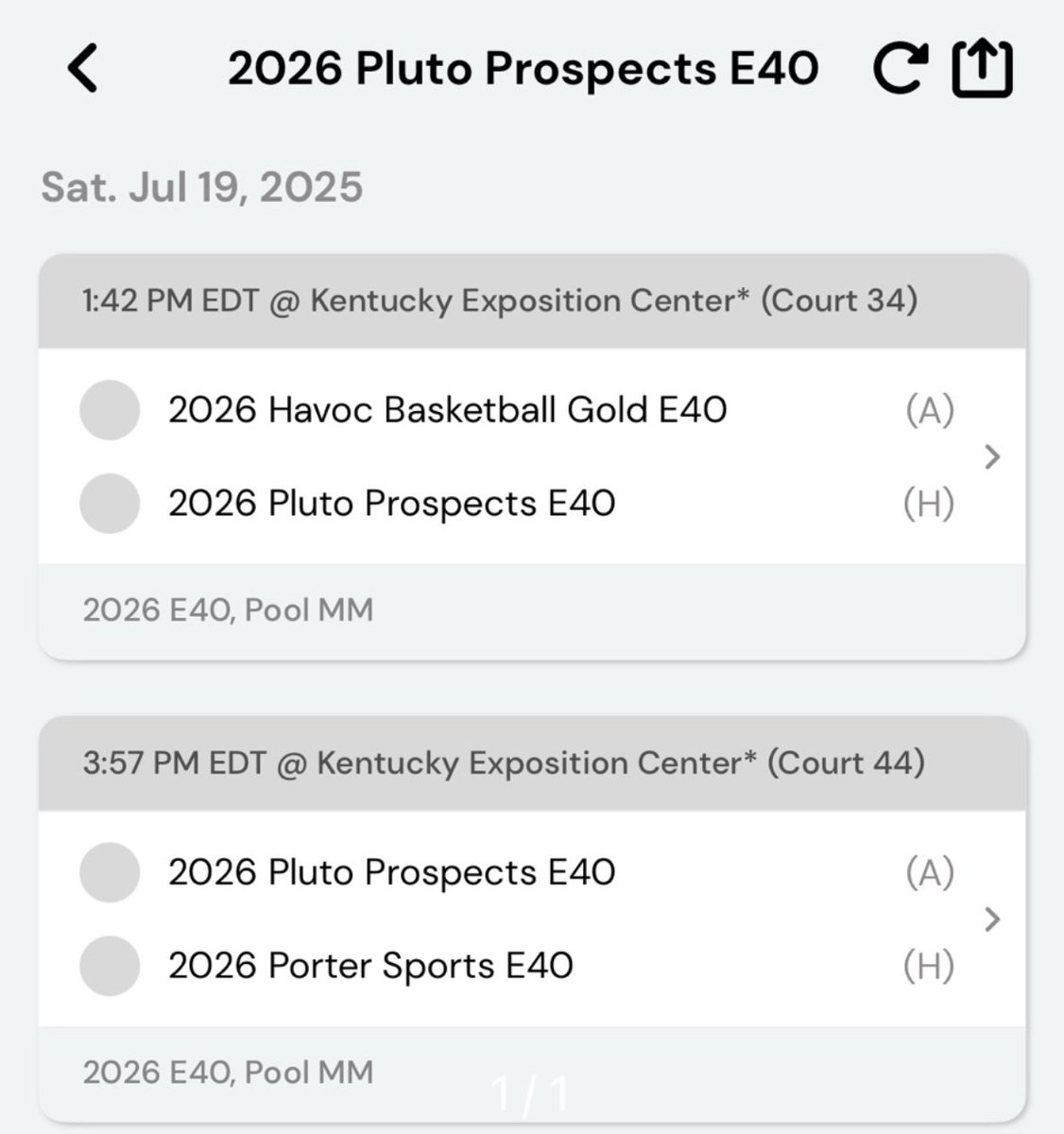 Schedule changed!!!