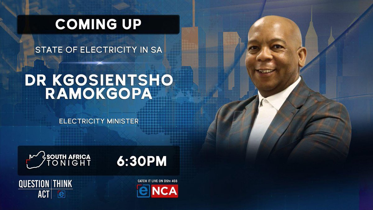 [LIVE]: Tune in Live on ENCA as we discuss the State of the Electricity Grid from 18h30pm