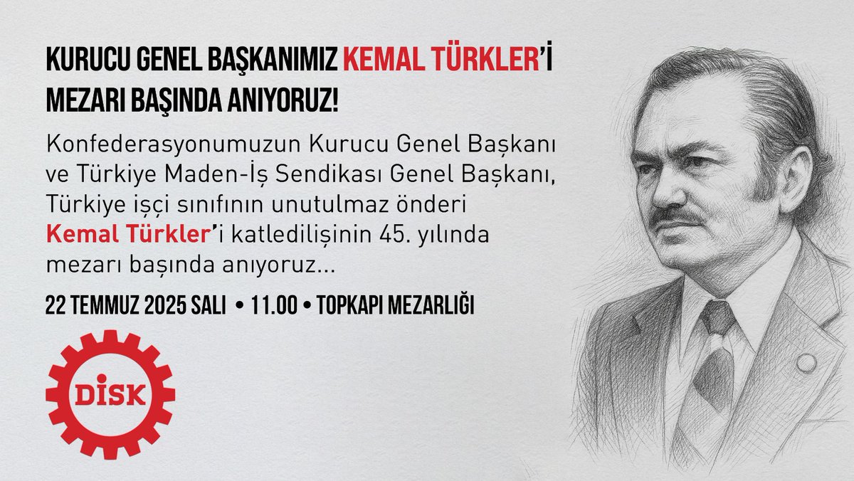 diskinsesi's tweet photo. 📢 Kurucu Genel Başkanımız Kemal Türkler'i saygıyla ve özlemle anıyoruz.
📆 22 Temmuz Salı
🕛 11:00
📍Topkapı Mezarlığı https://t.co/JYnmT1L3HG