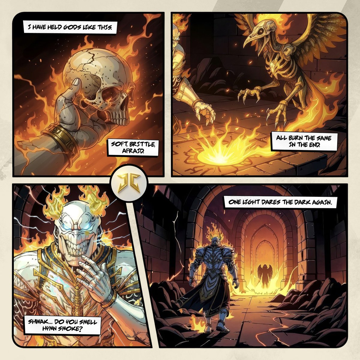 The halls blister.

The pyres crack awake.

A wound that remembers the flame.🩸

The world clenches around a truth long buried.

A reckoning once sealed… Now clawing back to the surface. ⛓️🧟

And when it rises, it boils. 🥵

↓